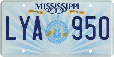MS license plate LYA950