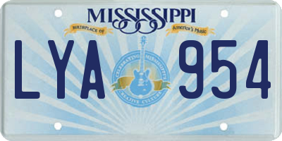 MS license plate LYA954