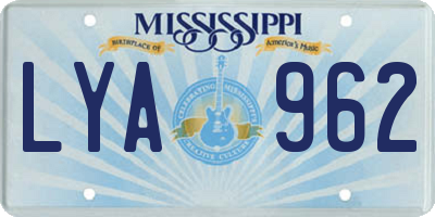 MS license plate LYA962