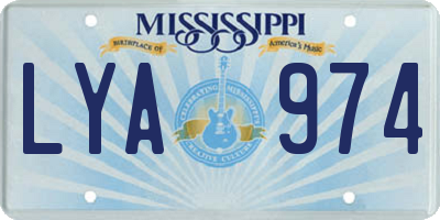 MS license plate LYA974