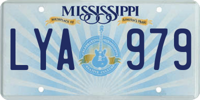 MS license plate LYA979