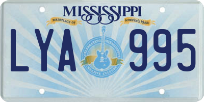 MS license plate LYA995