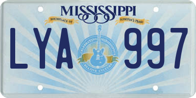 MS license plate LYA997
