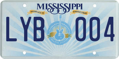 MS license plate LYB004