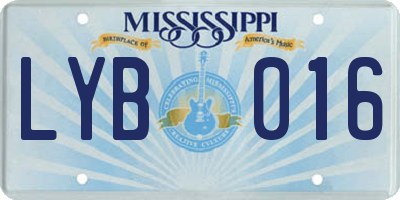 MS license plate LYB016