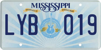 MS license plate LYB019