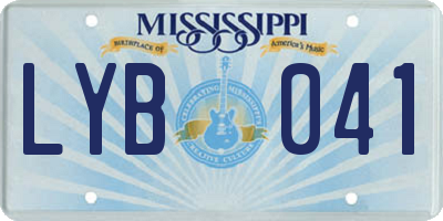 MS license plate LYB041