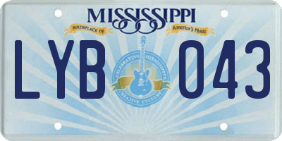 MS license plate LYB043