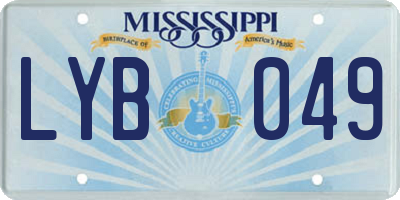 MS license plate LYB049