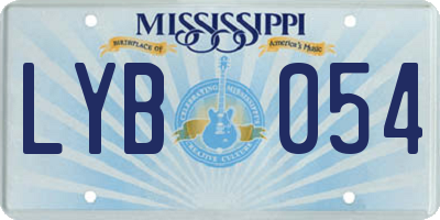 MS license plate LYB054