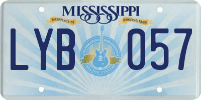 MS license plate LYB057