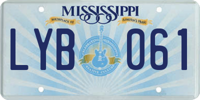 MS license plate LYB061