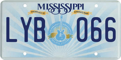 MS license plate LYB066