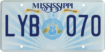 MS license plate LYB070