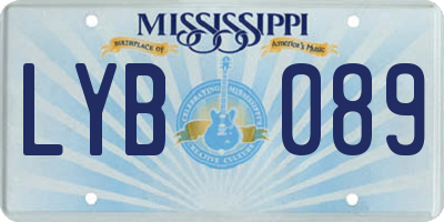 MS license plate LYB089