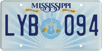 MS license plate LYB094