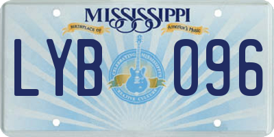 MS license plate LYB096