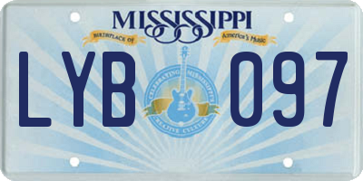 MS license plate LYB097