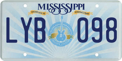 MS license plate LYB098