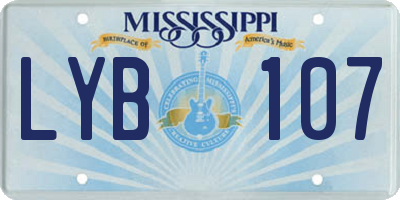 MS license plate LYB107