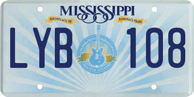 MS license plate LYB108