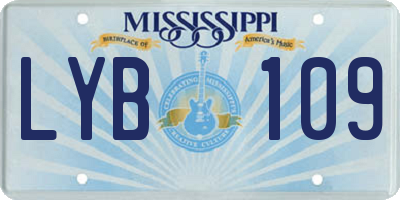 MS license plate LYB109