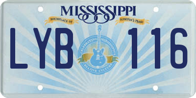 MS license plate LYB116