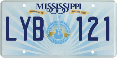 MS license plate LYB121