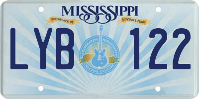 MS license plate LYB122