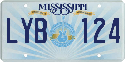 MS license plate LYB124
