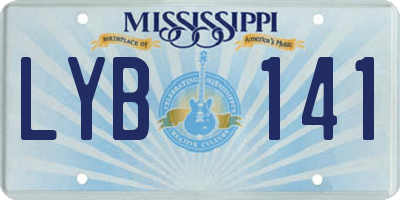 MS license plate LYB141