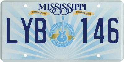 MS license plate LYB146