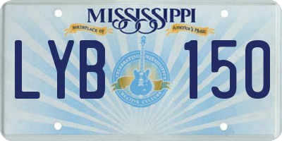 MS license plate LYB150