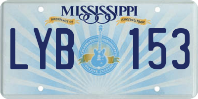 MS license plate LYB153