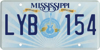 MS license plate LYB154