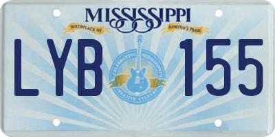 MS license plate LYB155