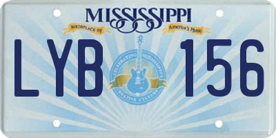 MS license plate LYB156