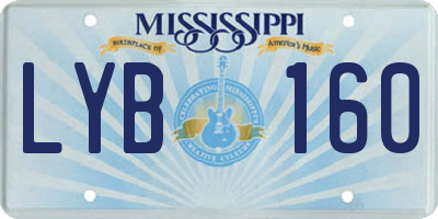 MS license plate LYB160