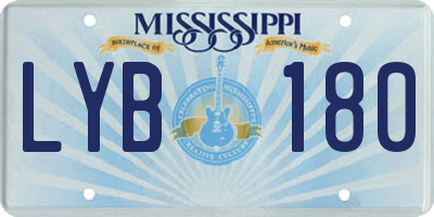 MS license plate LYB180