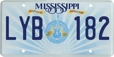 MS license plate LYB182