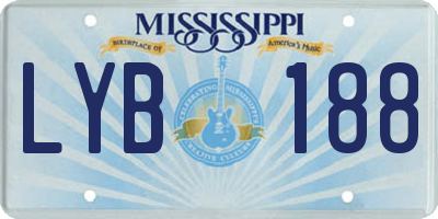 MS license plate LYB188