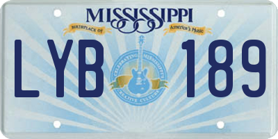 MS license plate LYB189