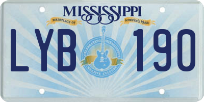 MS license plate LYB190