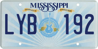 MS license plate LYB192