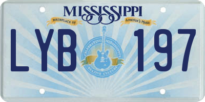 MS license plate LYB197