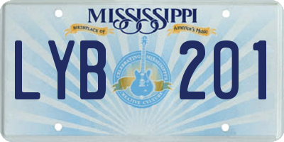 MS license plate LYB201