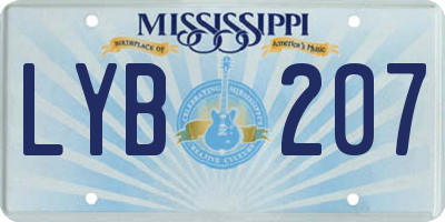 MS license plate LYB207