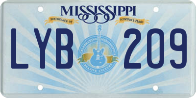 MS license plate LYB209