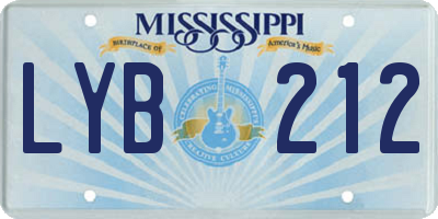 MS license plate LYB212