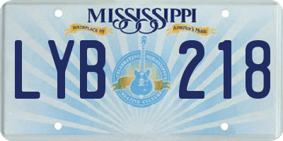MS license plate LYB218